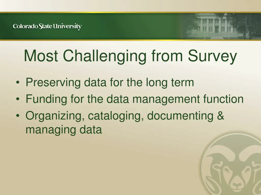 most challenging from survey