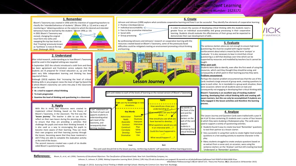 bloom s taxonomy as a method for developing