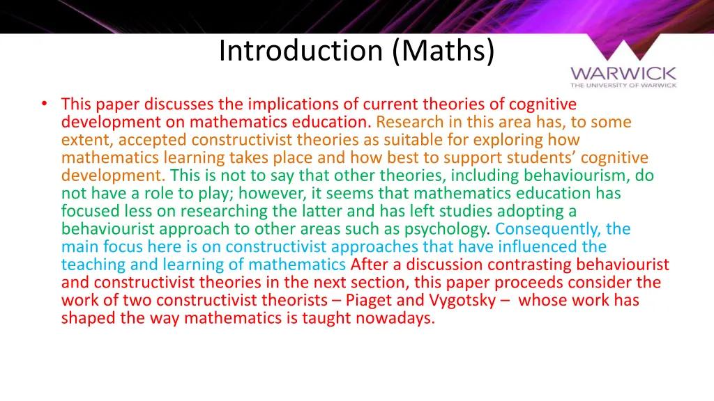 introduction maths
