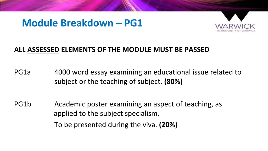 module breakdown pg1