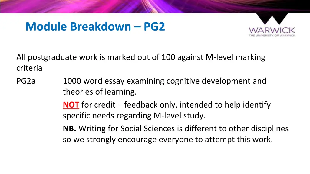 module breakdown pg2
