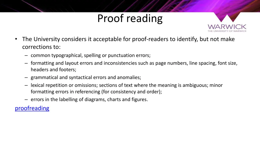 proof reading
