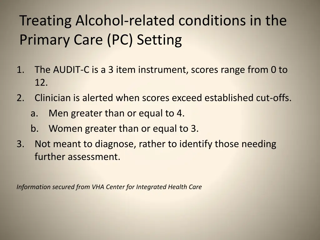 treating alcohol related conditions 1