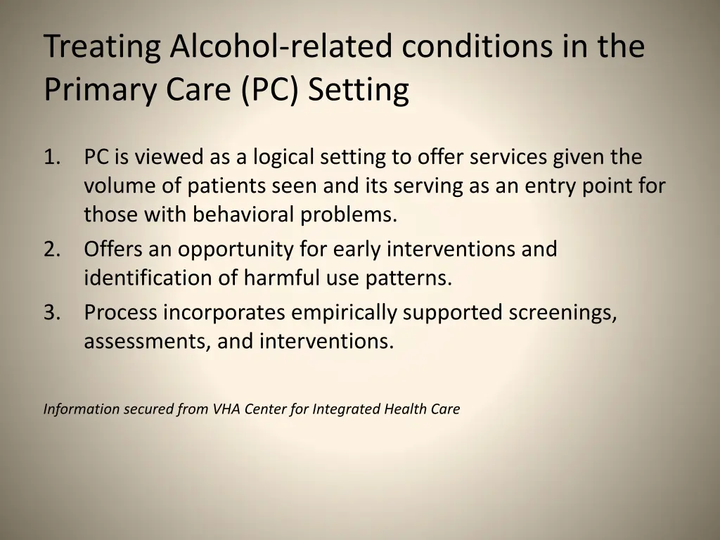 treating alcohol related conditions 2