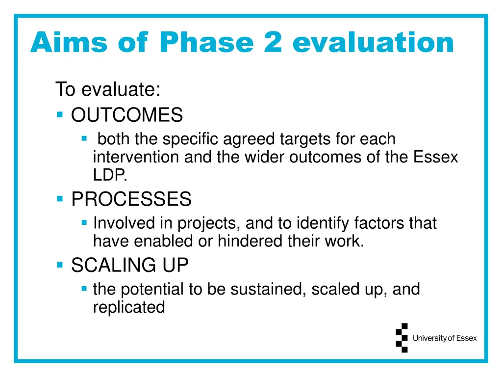 aims of phase 2 evaluation