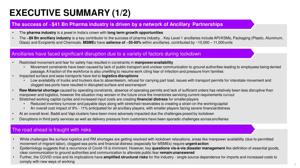 executive summary 1 2