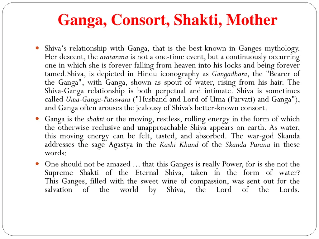 ganga consort shakti mother