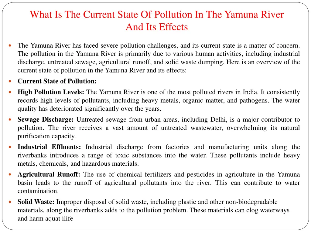 what is the current state of pollution