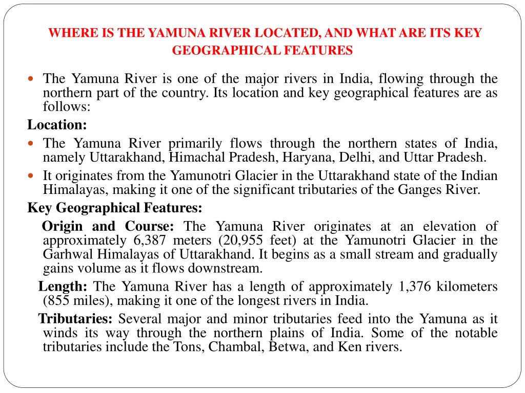 where is the yamuna river located and what