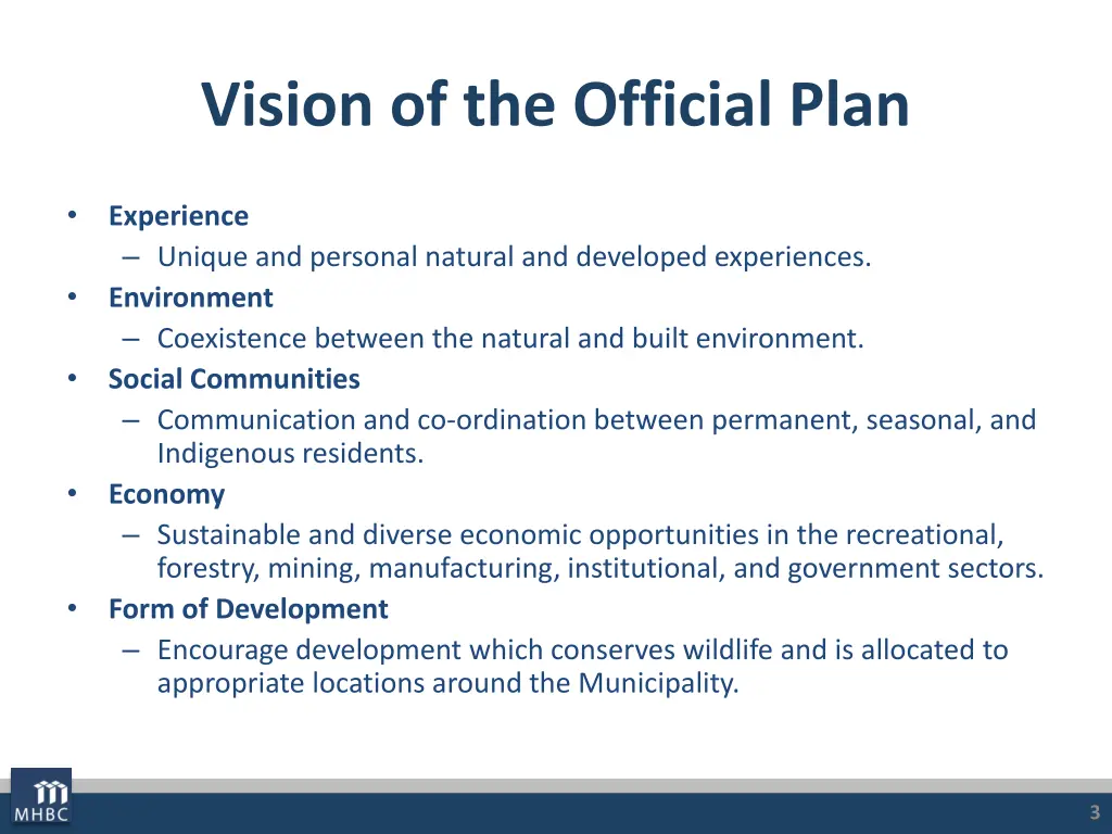 vision of the official plan