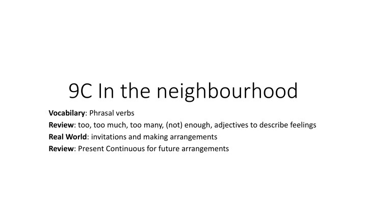 9c in the neighbourhood
