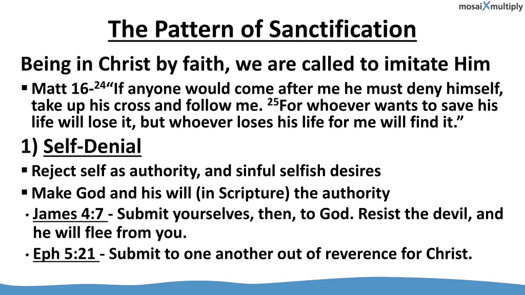 the pattern of sanctification
