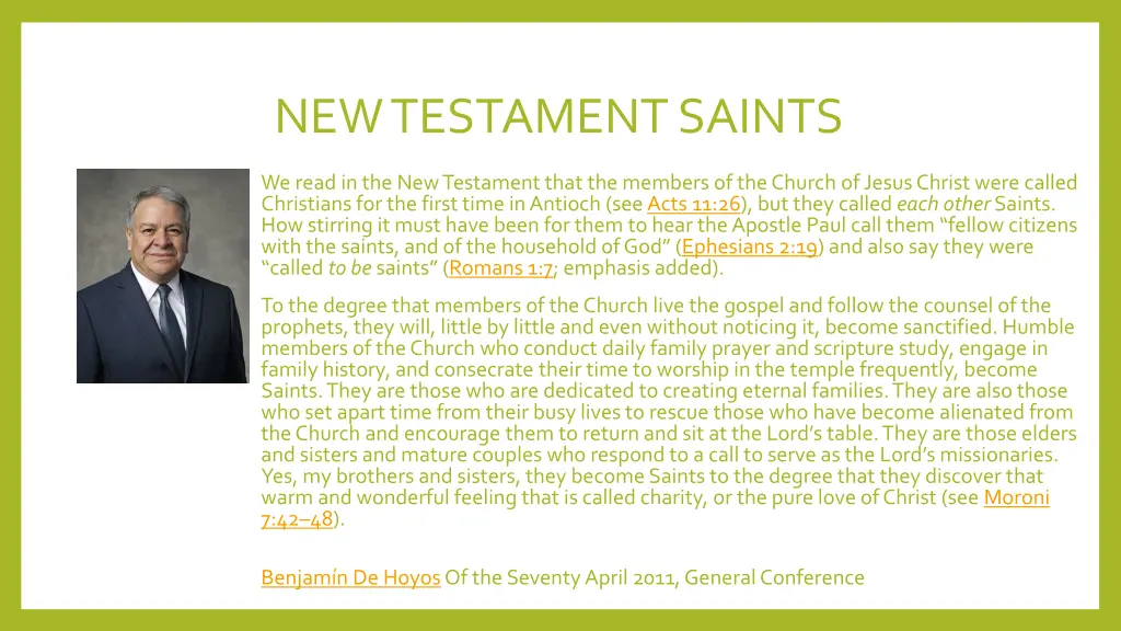 new testament saints