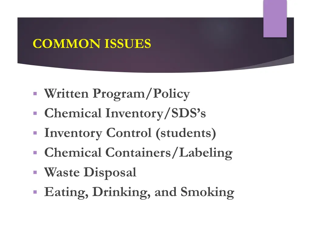 common issues