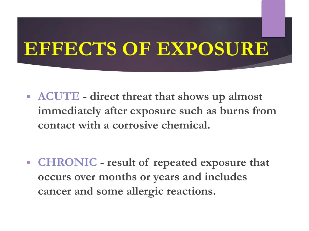 effects of exposure