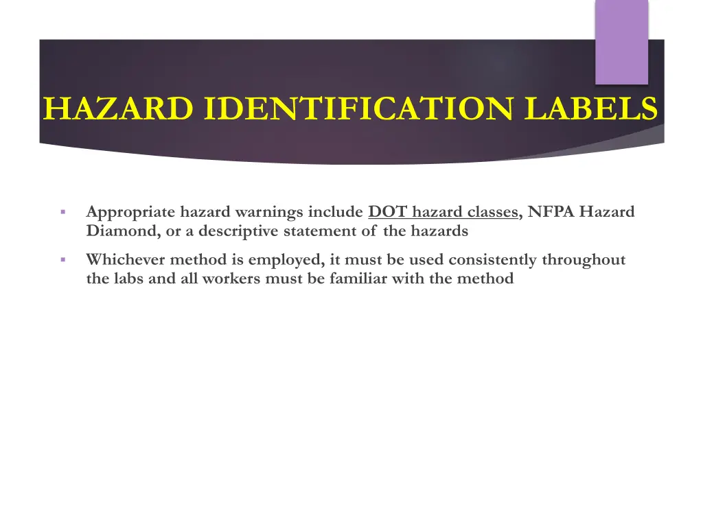 hazard identification labels 1