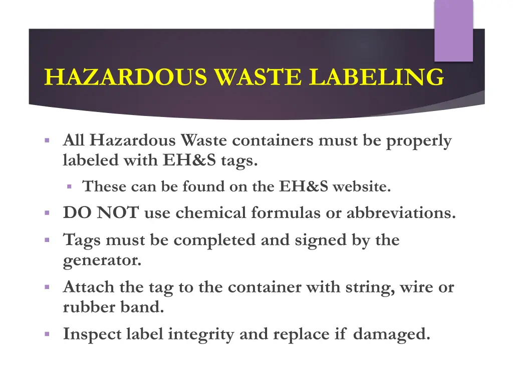 hazardous waste labeling