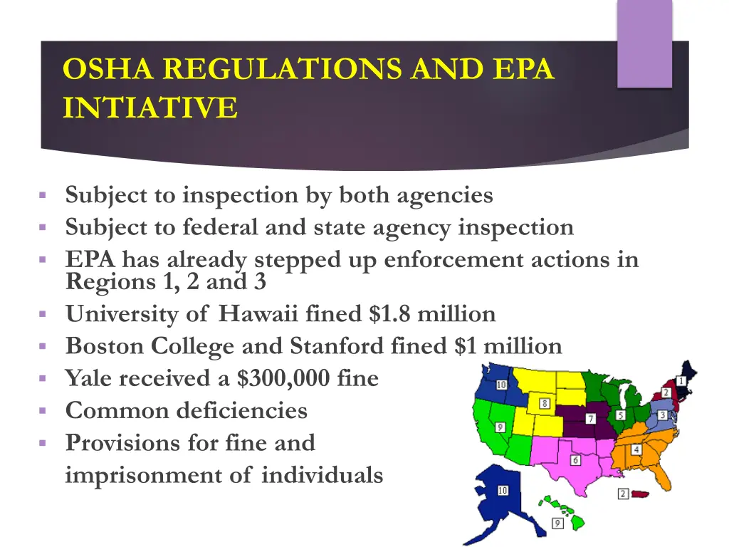 osha regulations and epa intiative