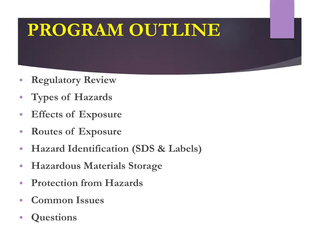 program outline