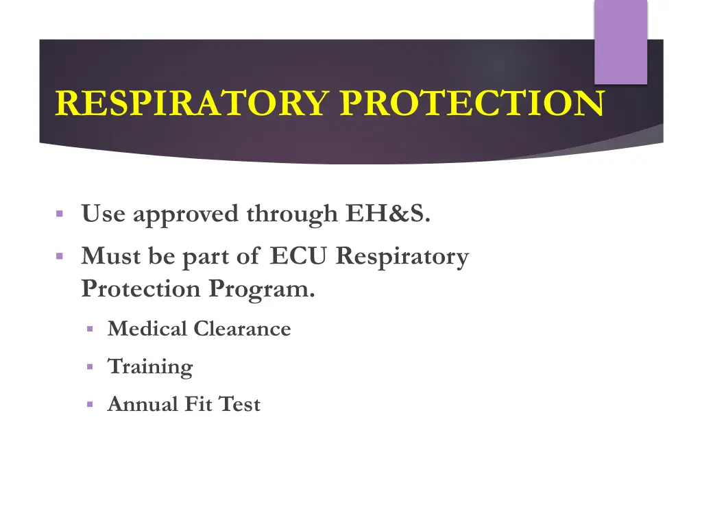 respiratory protection