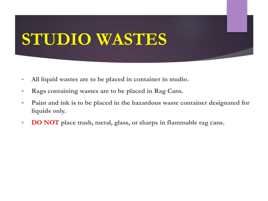 studio wastes