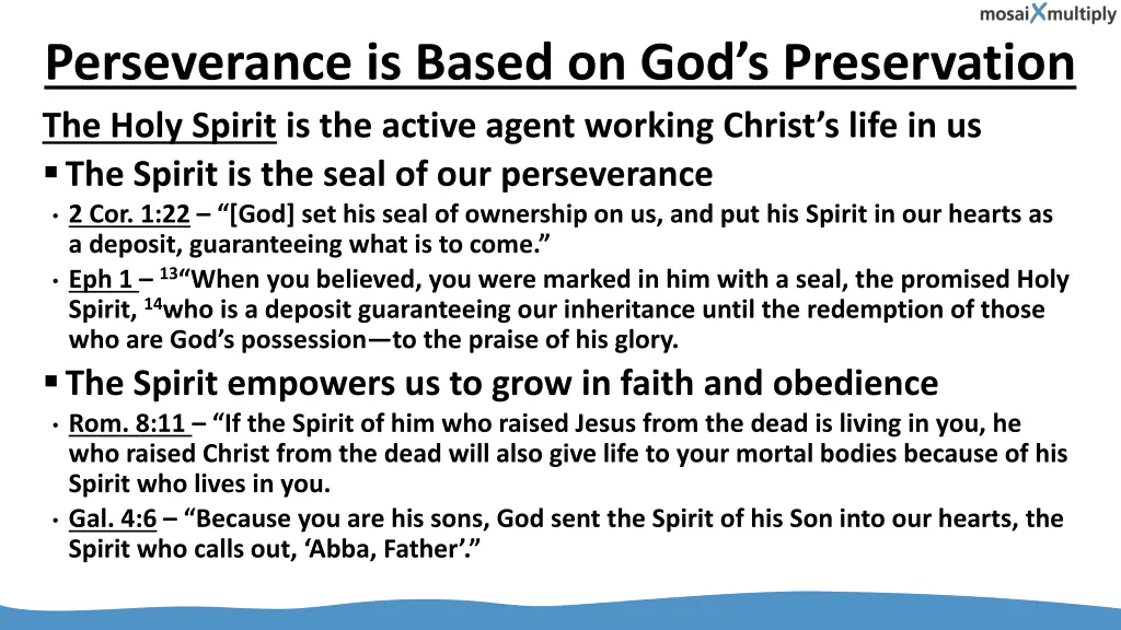 perseverance is based on god s preservation 2