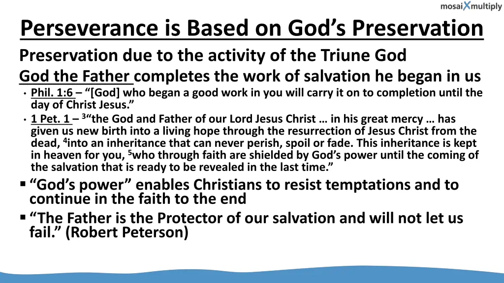 perseverance is based on god s preservation