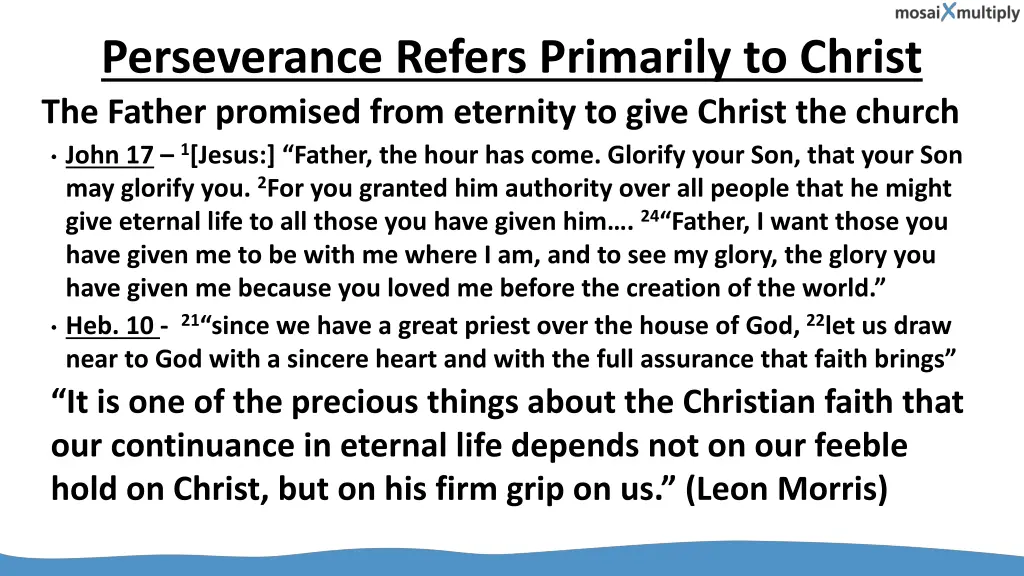 perseverance refers primarily to christ
