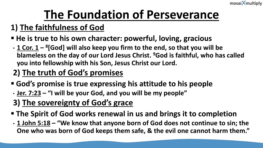 the foundation of perseverance