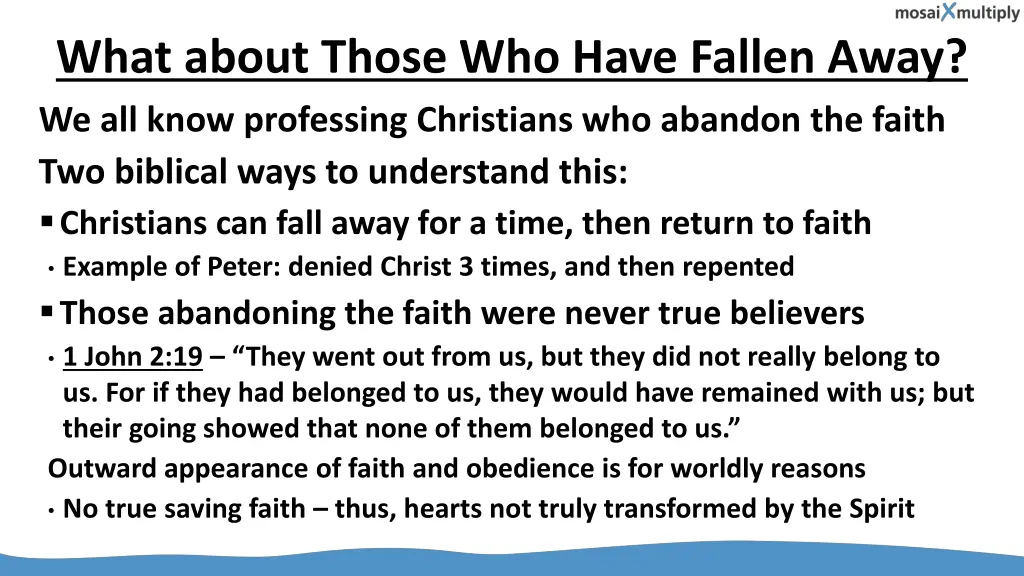 what about those who have fallen away