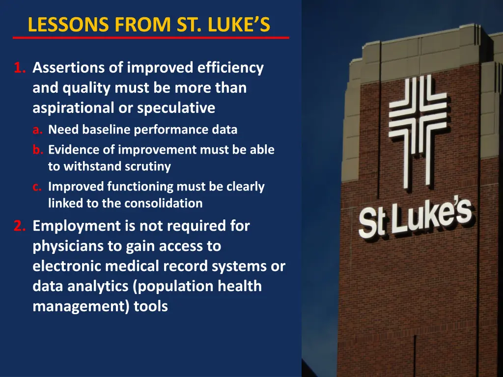 lessons from st luke s