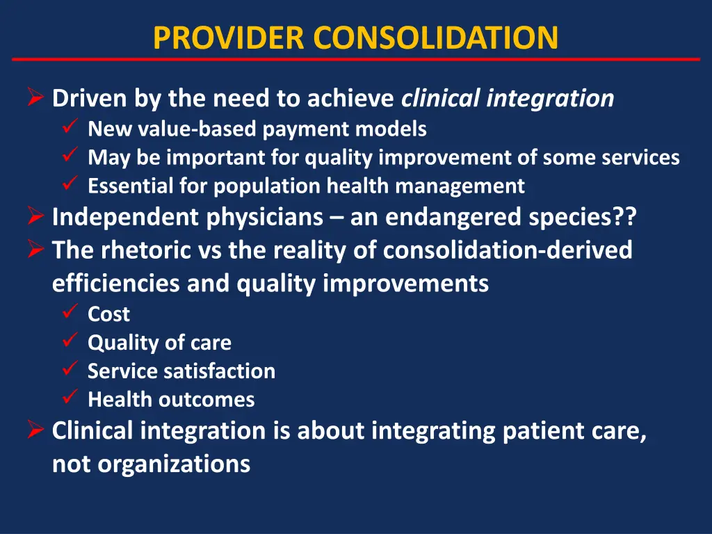 provider consolidation