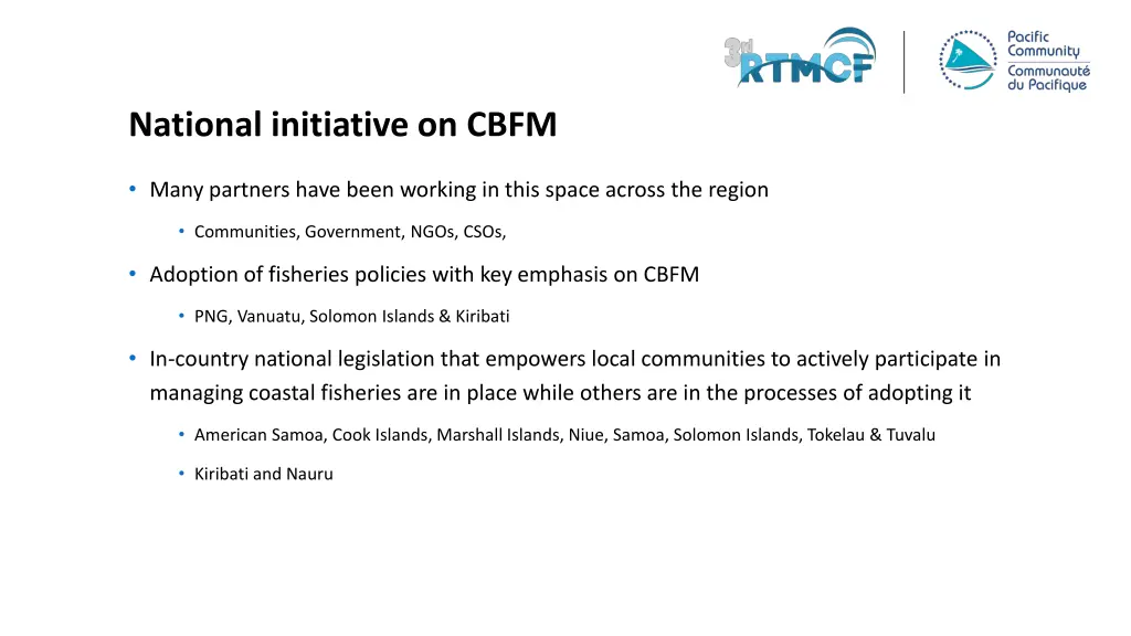 national initiative on cbfm