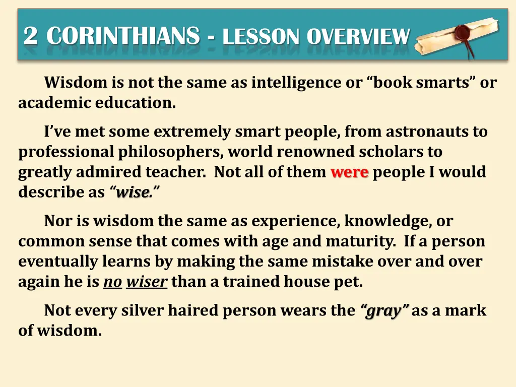 2 corinthians lesson overview 1
