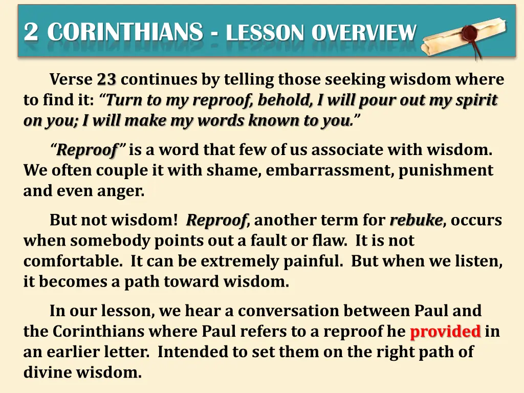 2 corinthians lesson overview 3