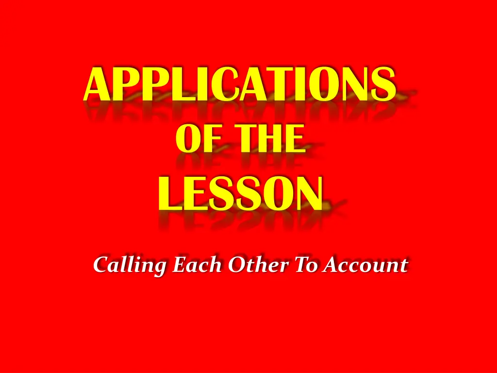 applications of the lesson