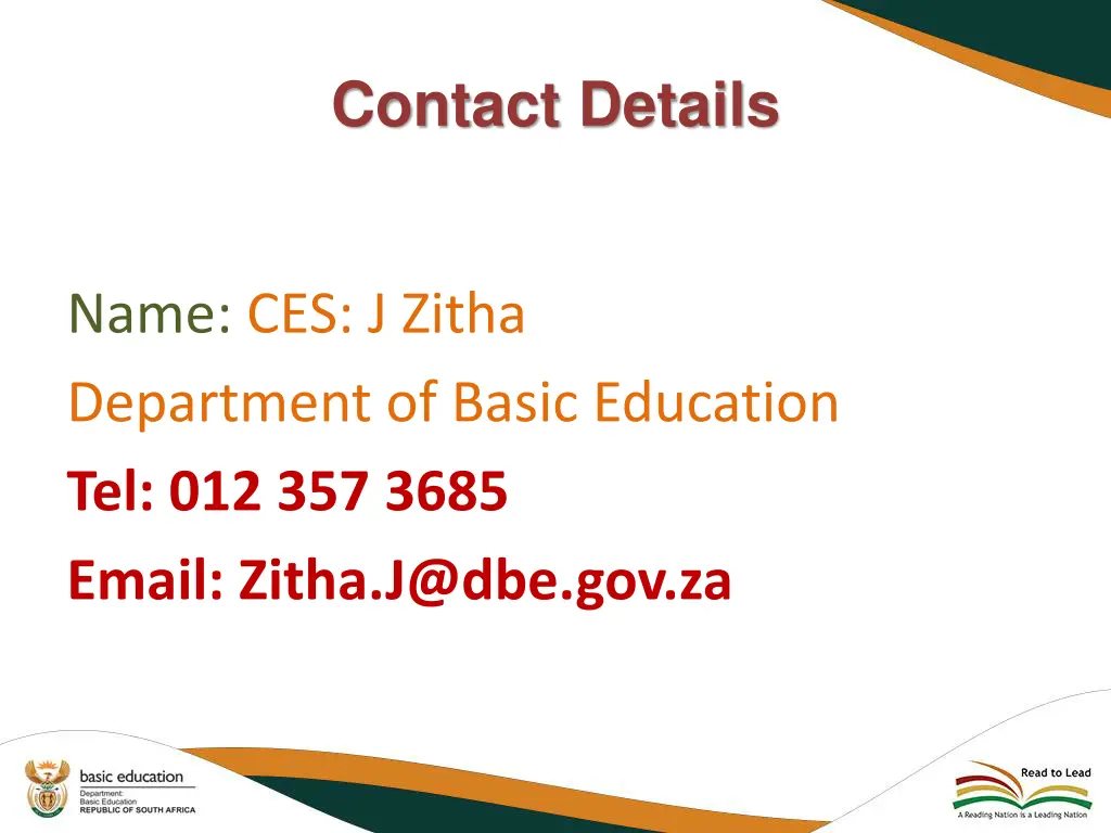 contact details