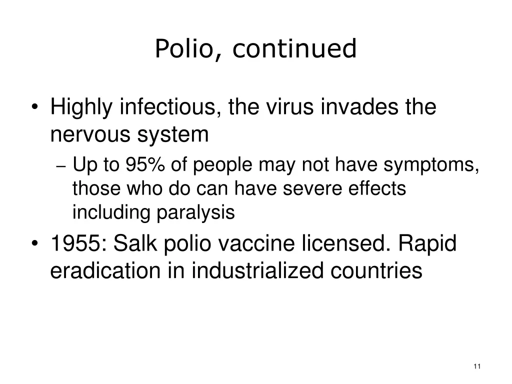 polio continued