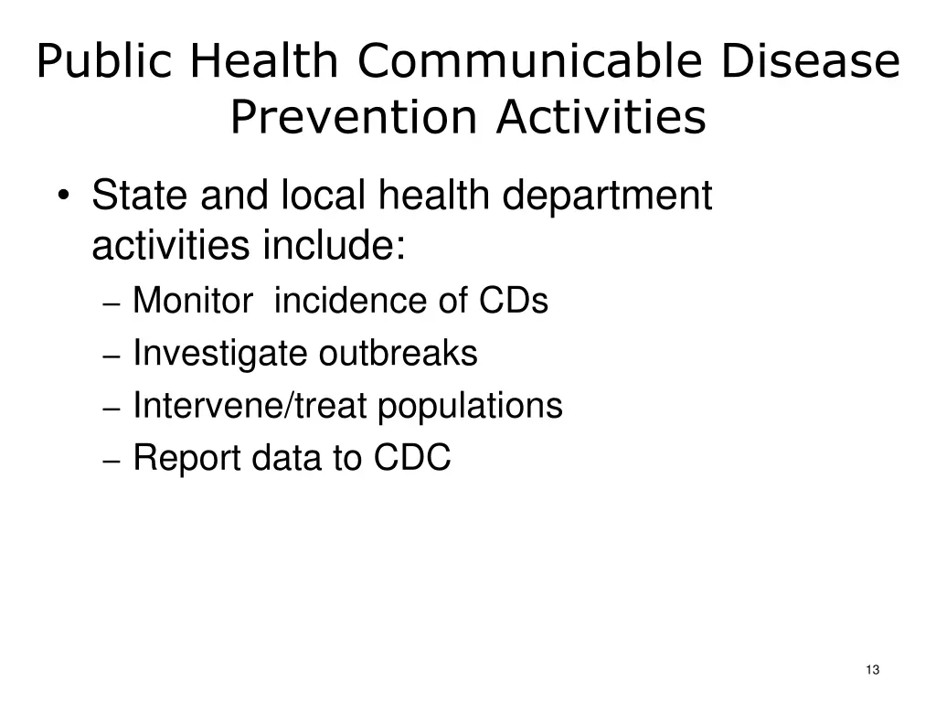 public health communicable disease prevention