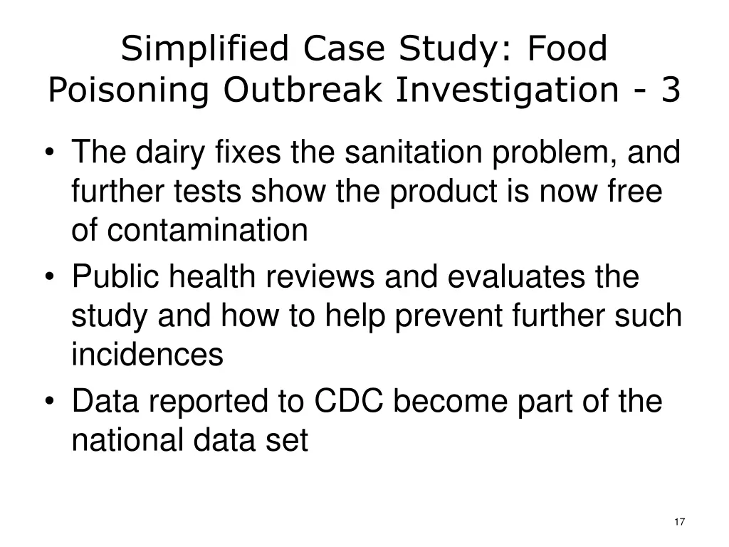 simplified case study food poisoning outbreak 2