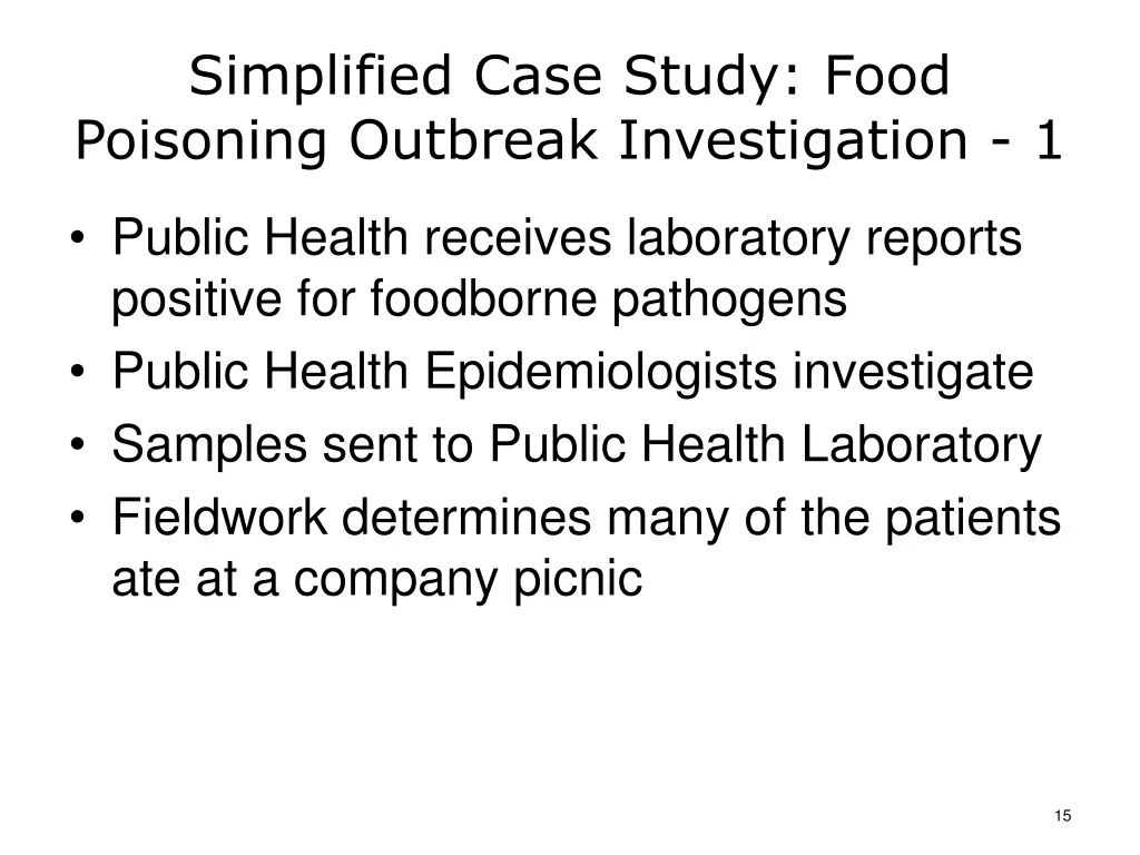 simplified case study food poisoning outbreak