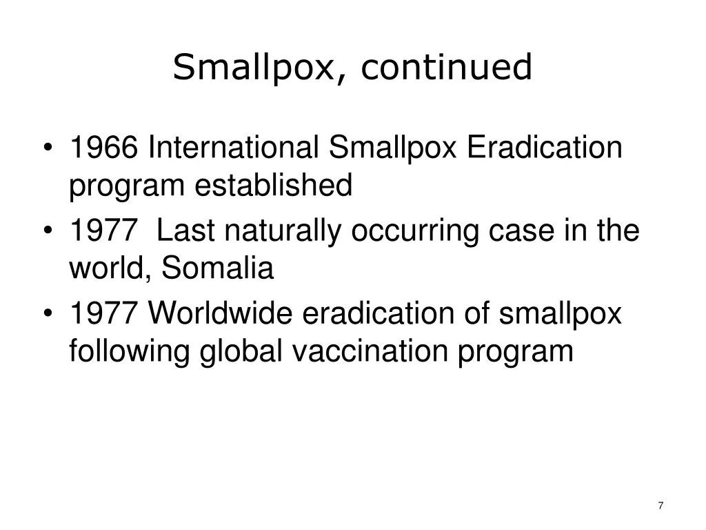 smallpox continued