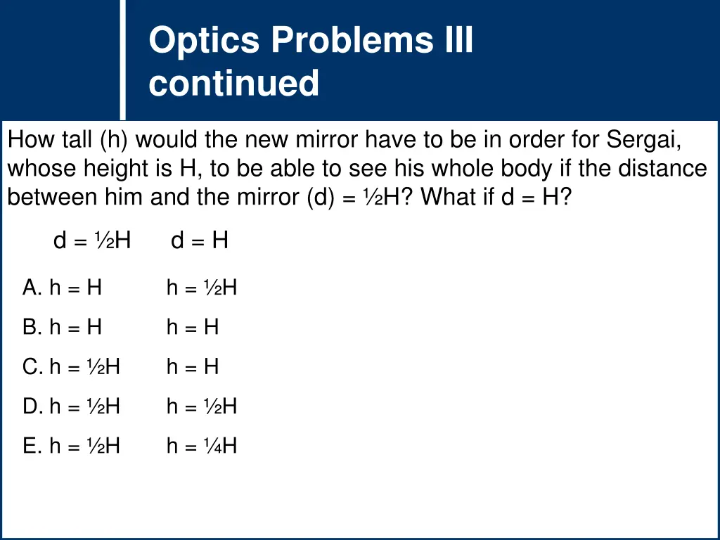optics problems iii