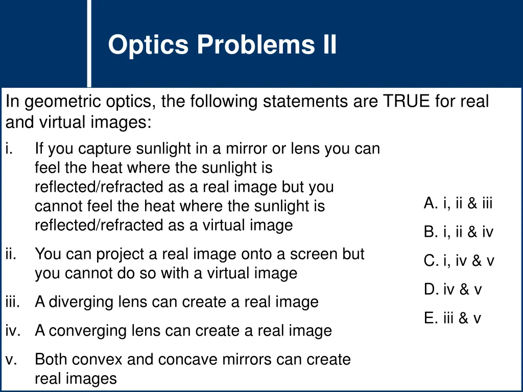 question title question title optics problems ii