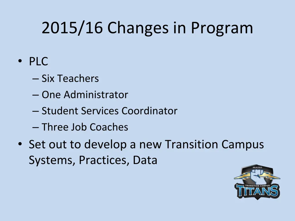 2015 16 changes in program