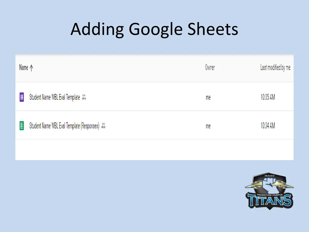 adding google sheets