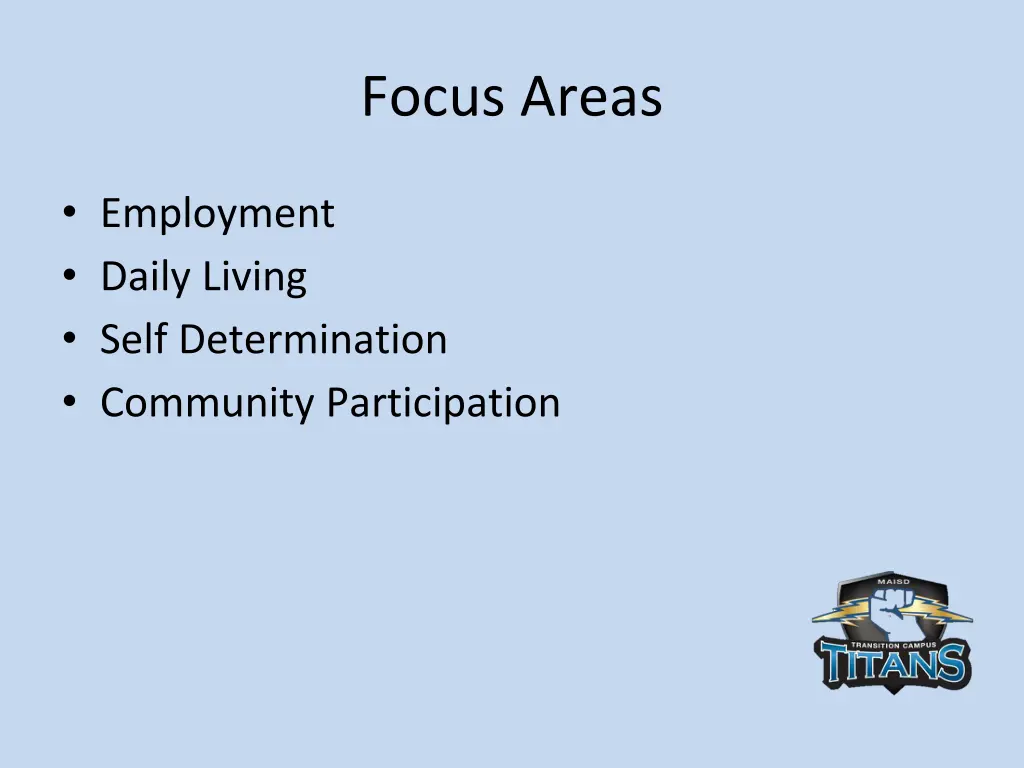 focus areas