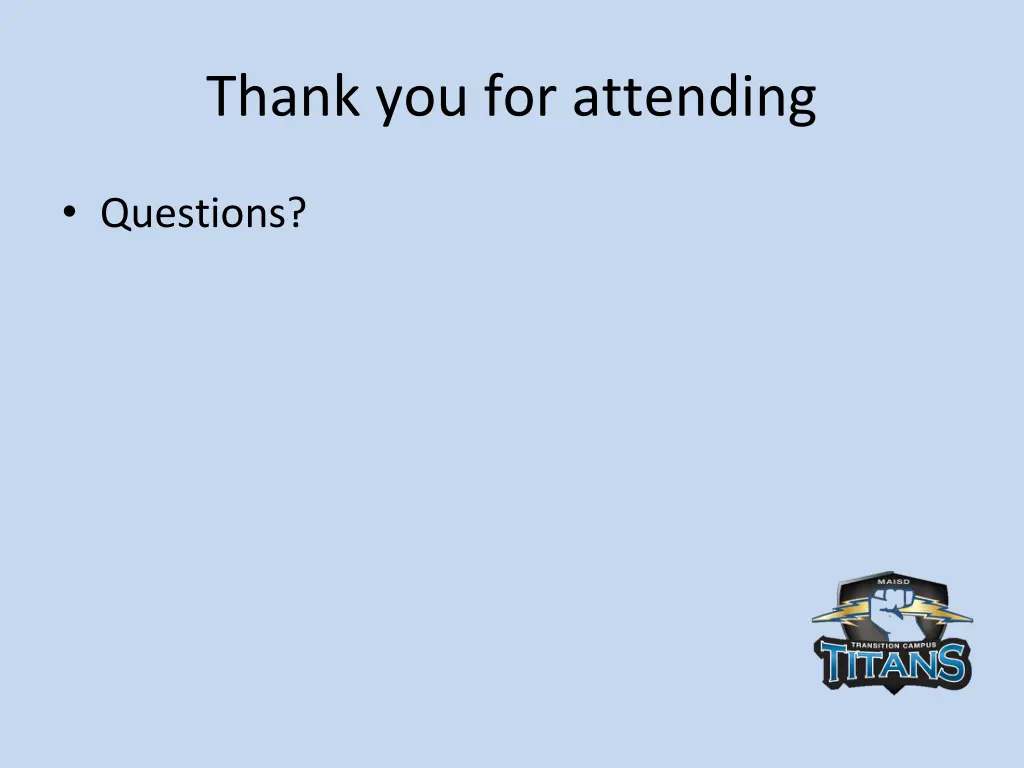 thank you for attending
