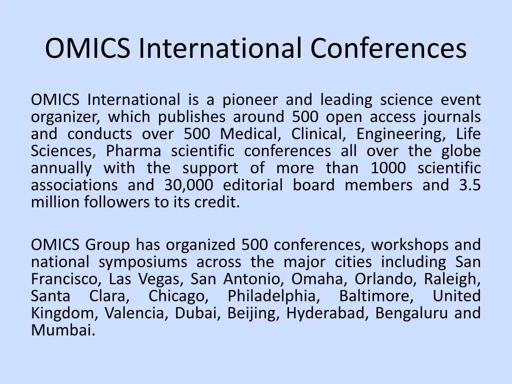 omics international conferences