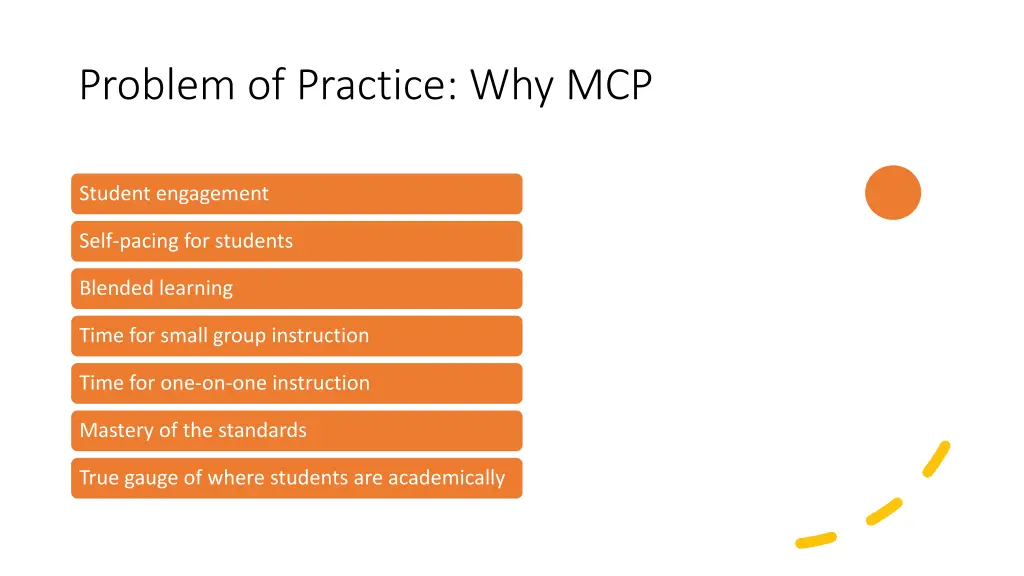 problem of practice why mcp